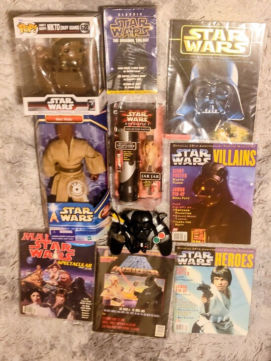 Star Wars Other - Star wars lot- Toys, magazines, Funko, Star Wars Plug & Play, Audiobooks